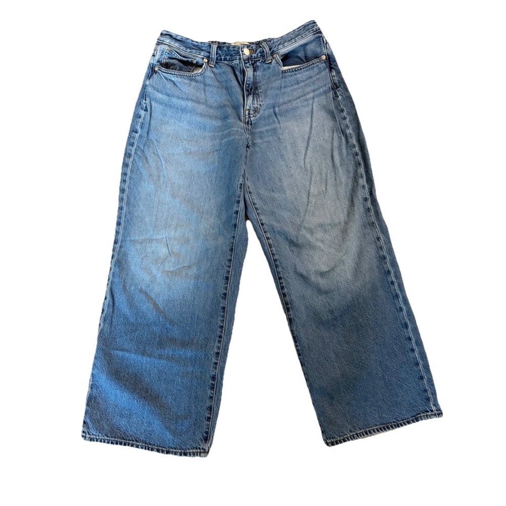 Madewell Jeans Curvy‎ Super Wide Leg High Rise Sz 31P (30x26) Baggy Medium Wash